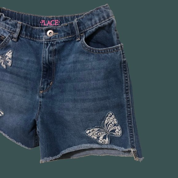 Children's Place, Shortie Denim Shorts, Age 10-12, Youth - Picture 3 of 6